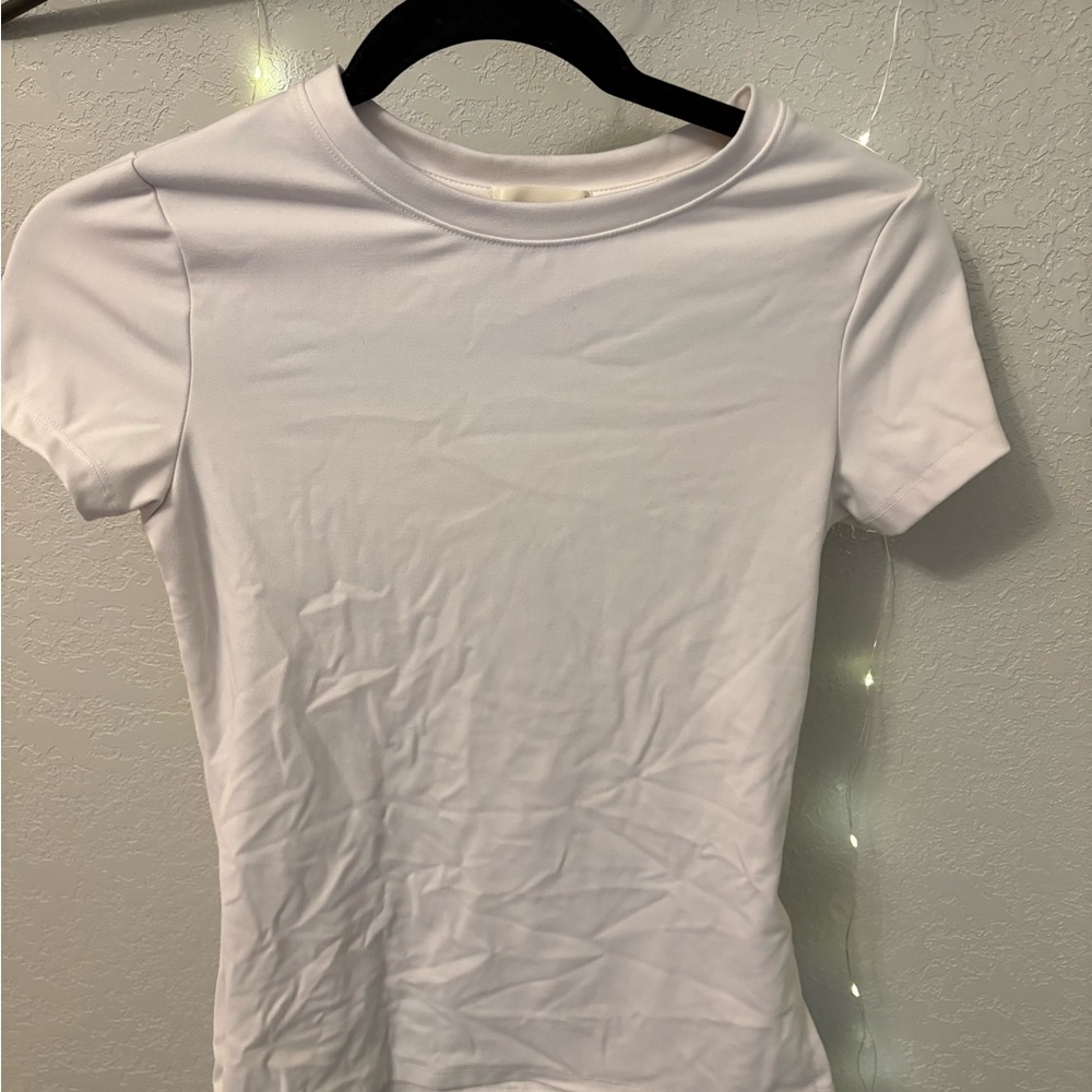 Classic White Women's Top with side slit